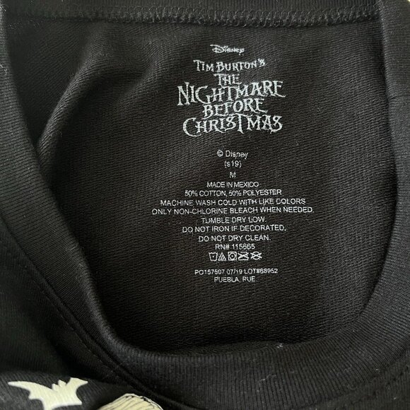 Nightmare Before Christmas Group Glow in the Dark Long Sleeve T Shirt Black Sz M - Picture 7 of 15